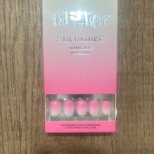 Red Aspen Pink Ombre Nail Dashes